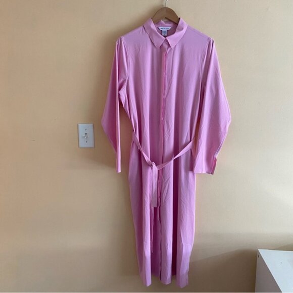 Athleta 2022 Urbanite Dress Woman Large Pink Belted Breathable Office Preppy - Picture 2 of 16